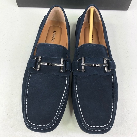 Alfani Jamesnvy Navy Bit Loafer Shoes - Picture 5 of 10